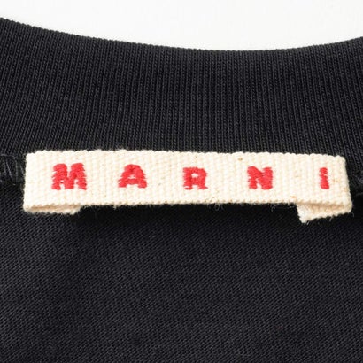 マルニ MARNI Tシャツ キッズ LONG-SLEEVED T-SHIRT WITH BOLD MARNI LOGO M01603 M00RF （ブラック(0M900)）｜詳細画像