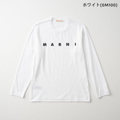 マルニ MARNI Tシャツ キッズ LONG-SLEEVED T-SHIRT WITH BOLD MARNI LOGO M01603 M00RF （ホワイト(0M100)）｜詳細画像