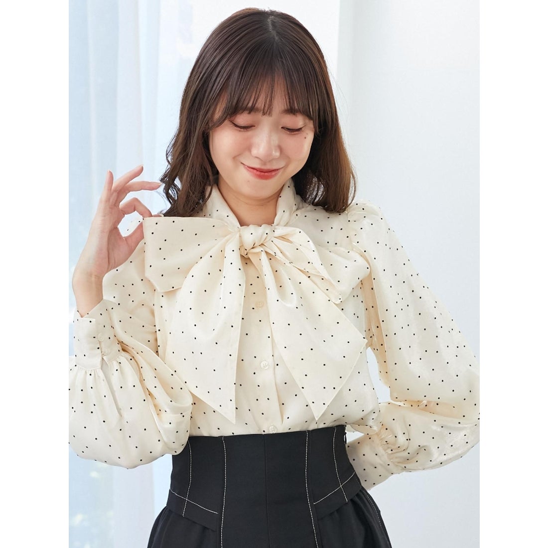 マジェスティックレゴン MAJESTIC LEGON バリエボウタイブラウス