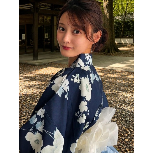 ワンピでも着れる2WAY浴衣 （ネイビー）