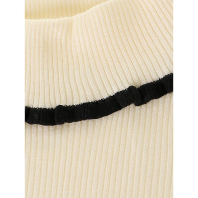 プチフリルタートルニット （ブラウン）｜詳細画像
