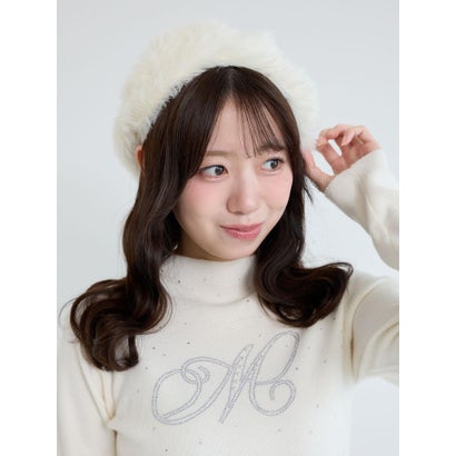 ふわもふパールベレー帽 （アイボリー）｜詳細画像