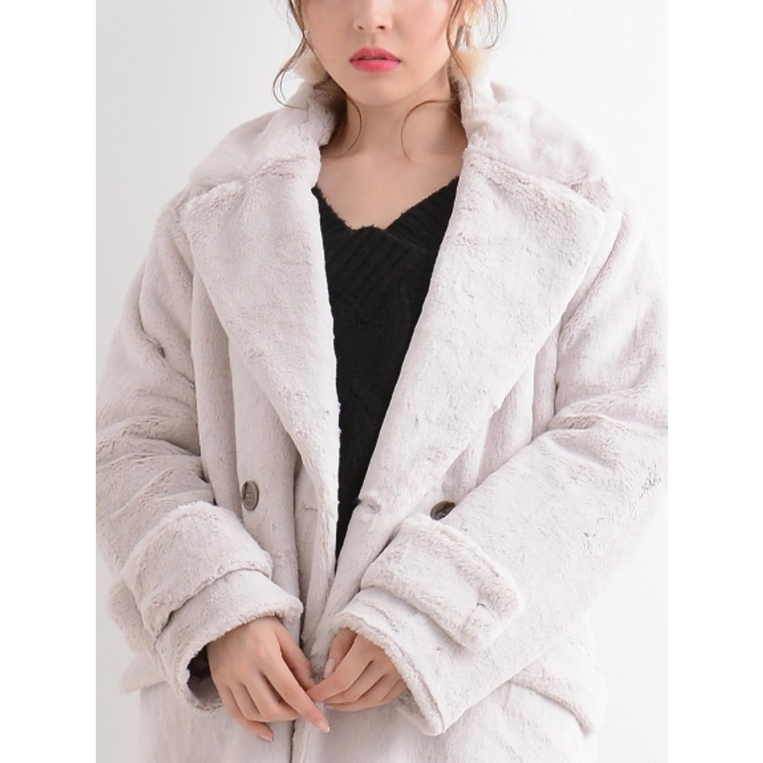 MAJESTIC LEGON 【WEB限定価格】フェイクファーロングコート （ピンク 