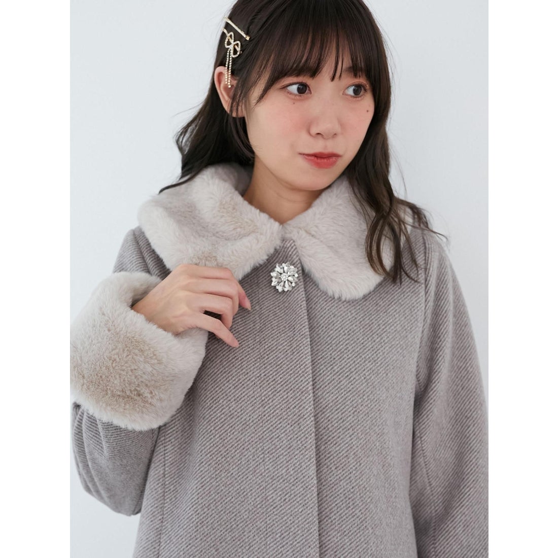 マジェスティックレゴン MAJESTIC LEGON 7wayファー×ビジューコート