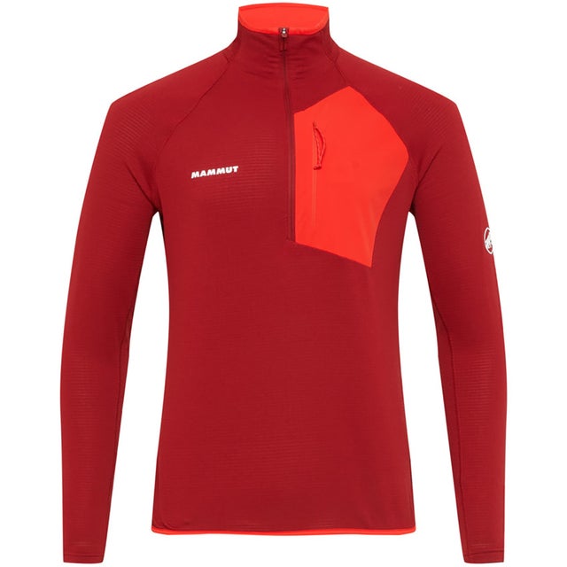 アウトドア AENERGY LIGHT ML HALF ZIP PULL AF MEN 長袖 トップス ミッドレイヤー ベースレイヤー （3823 DARKMAMMUTRED-MAMMUTRE）