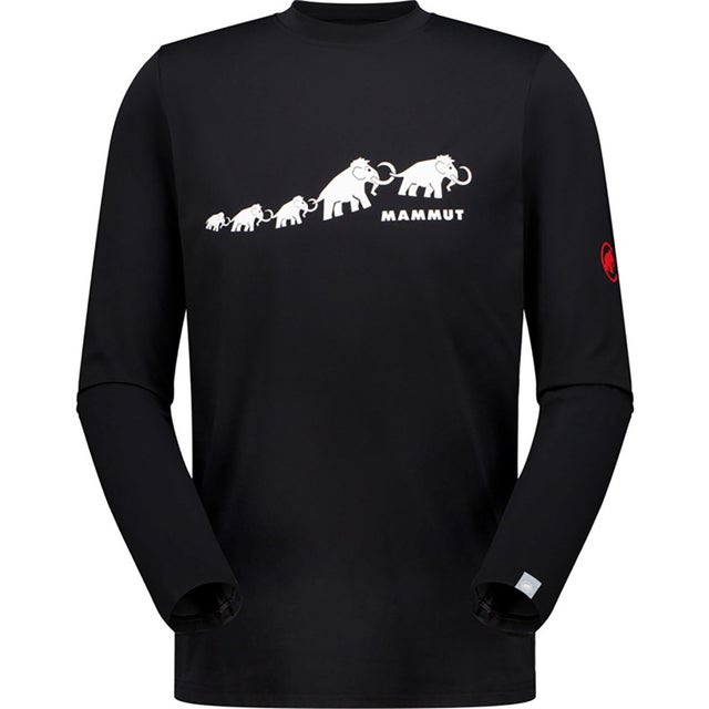 アウトドア QD ロゴ プリント ロングスリーブ Tシャツ アジアンフィット 1016-01030 メンズ 長袖 ロンT トップス （00710 BLACKPRT5）