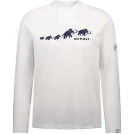 アウトドア QD ロゴ プリント ロングスリーブ Tシャツ アジアンフィット 1016-01030 メンズ 長袖 ロンT トップス （00714 WHITEPRT5）