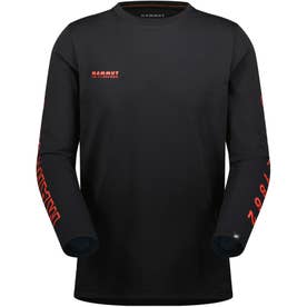 アウトドア QD ロゴ プリント ロングスリーブ Tシャツ アジアンフィット 1016-01030 メンズ 長袖 ロンT トップス （00756 BLACK-MAMMUTREDPRT3）