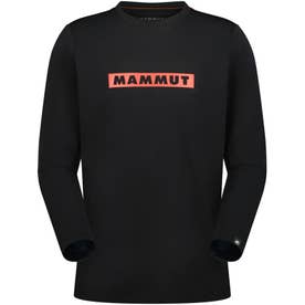 アウトドア QD ロゴ プリント ロングスリーブ Tシャツ アジアンフィット 1016-01030 メンズ 長袖 ロンT トップス （00778 BLACK-MAMMUTREDPRT2）