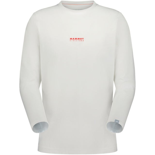 アウトドア QD ロゴ プリント ロングスリーブ Tシャツ アジアンフィット 1016-01030 メンズ 長袖 ロンT トップス （00783 WHITE-MAMMUTREDPRT1）