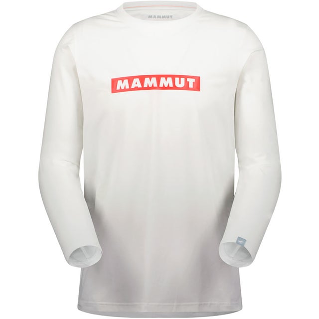 アウトドア QD ロゴ プリント ロングスリーブ Tシャツ アジアンフィット 1016-01030 メンズ 長袖 ロンT トップス （00758 WHITE-MAMMUTREDPRT2）
