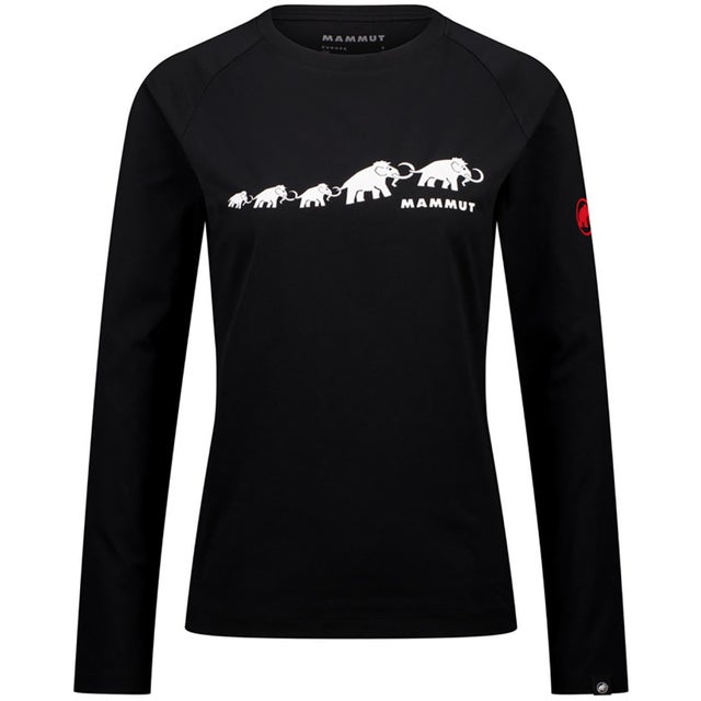 アウトドア QD ロゴ プリント ロングスリーブ Tシャツ アジアンフィット レディース 女性 ウィメンズ 長袖Tシャツ （00710 BLACKPRT5）