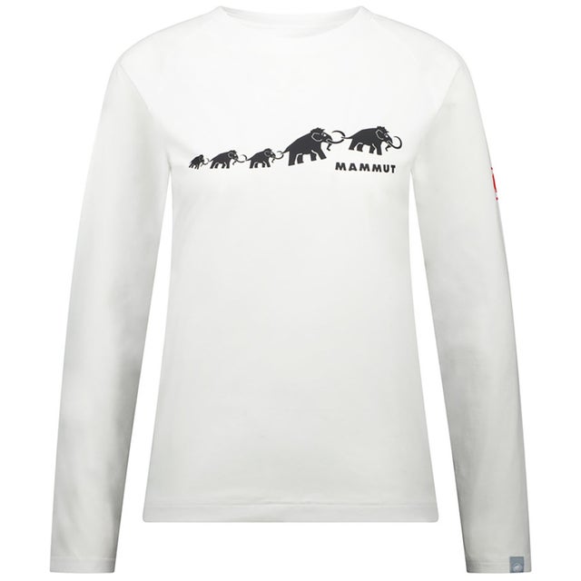 アウトドア QD ロゴ プリント ロングスリーブ Tシャツ アジアンフィット レディース 女性 ウィメンズ 長袖Tシャツ （00714 WHITEPRT5）