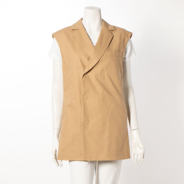 
                    Recycled Linen Double Breasted Vest