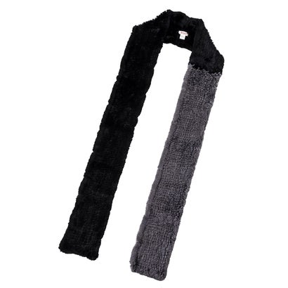 Rabbit Fur Scarf （Black × Gray）｜詳細画像
