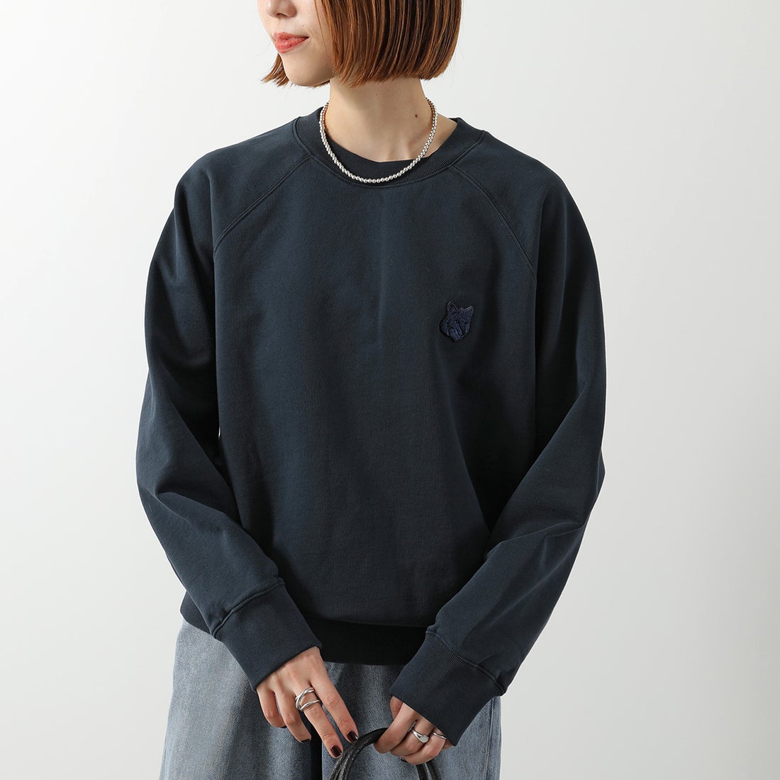 新品】Maison Kitsuné メゾンキツネ スウェットシャツ ネイビー メゾン 