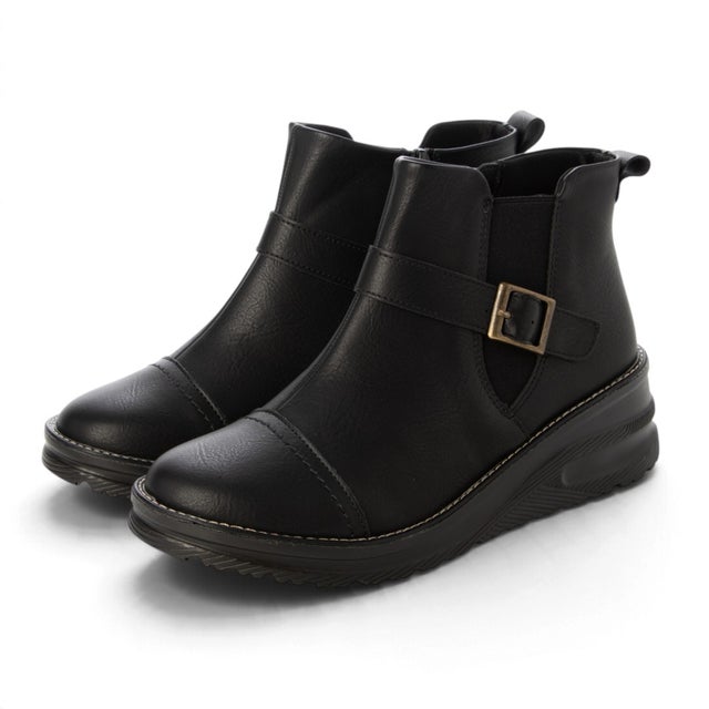 防水ベルト付きカジュアルブーツ （BLK/BLK）