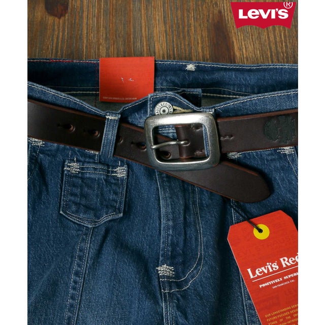 【Levi's/リーバイス】 made in Japan 本革 35mm幅 ツーホース 焼印レザーベルト/国産 日本製 メンズ カジュアル