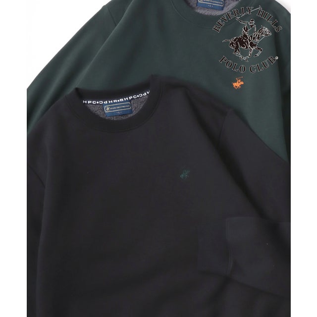 ★BIVERLY HILLS POLO CLUB/ビバリーヒルズポロクラブ BHPC あったか 裏ボア トレーナー ワンポイント 刺繍 スウェット 裏起毛 メンズ レディース ユニセックスト ップス
