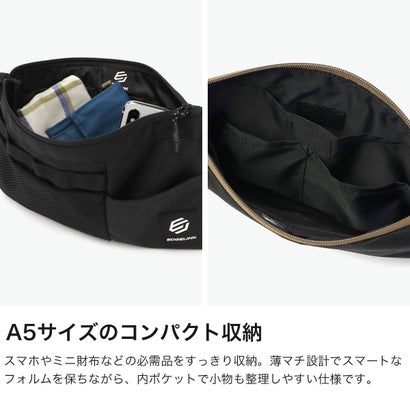 サコッシュ メンズ レディース スマホ ミニ 軽量 仕事 小さめ コンパクト 海外 旅行 ブランド バッグ ショルダー 斜めがけ 大人 A5 HYPHENORM Mini Sacoche 60151（ブラック）｜詳細画像