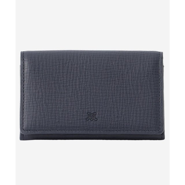 【WEB限定】【EM/エム】牛革ソフト角シボ型押し  名刺入れ （ネイビー×グリーン）