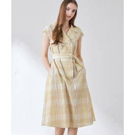 新品　マッキントッシュ　ペイントチェックワンピースMベージュサンプル69300円 マッキントッシュ ロンドン MACKINTOSH LONDON シアーボイルチェック
