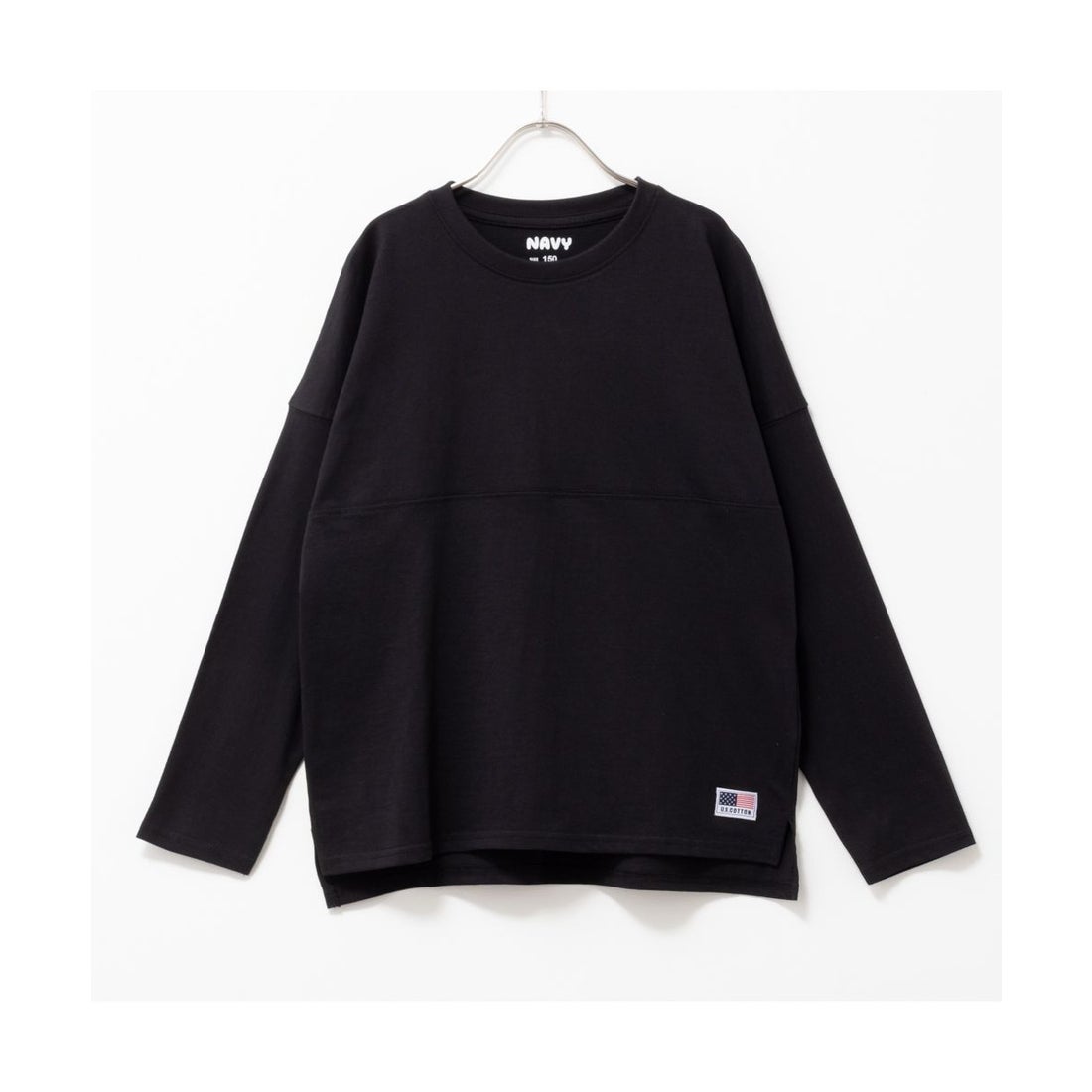 マックハウス Mac-House NAVY ネイビー USコットン100％ きりかえ 長袖 