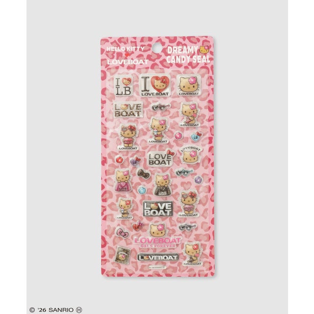 サンリオキャラクターズ ハローキティ×LOVE BOAT ぷっくりキャンディシール （ピンクレオパード）
