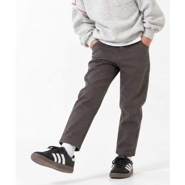 のびるモン ストレッチツイルストレートパンツ （チャコール）
