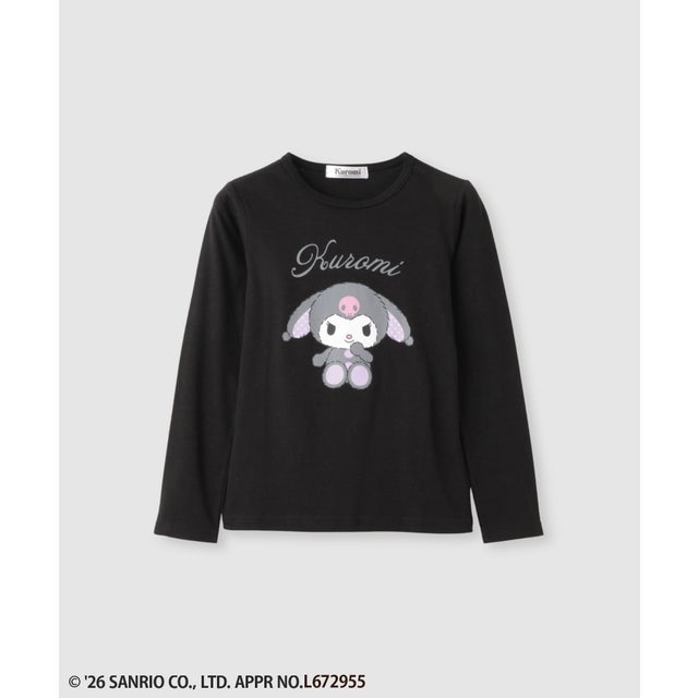 サンリオキャラクターズ 着ぐるみクロミ プリント長袖Tシャツ （ブラック）