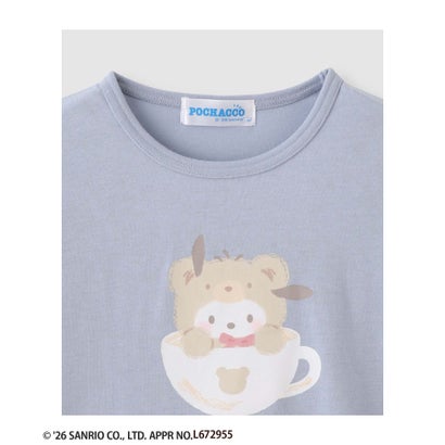 サンリオキャラクターズ 着ぐるみポチャッコ プリント長袖Tシャツ （サックス）｜詳細画像