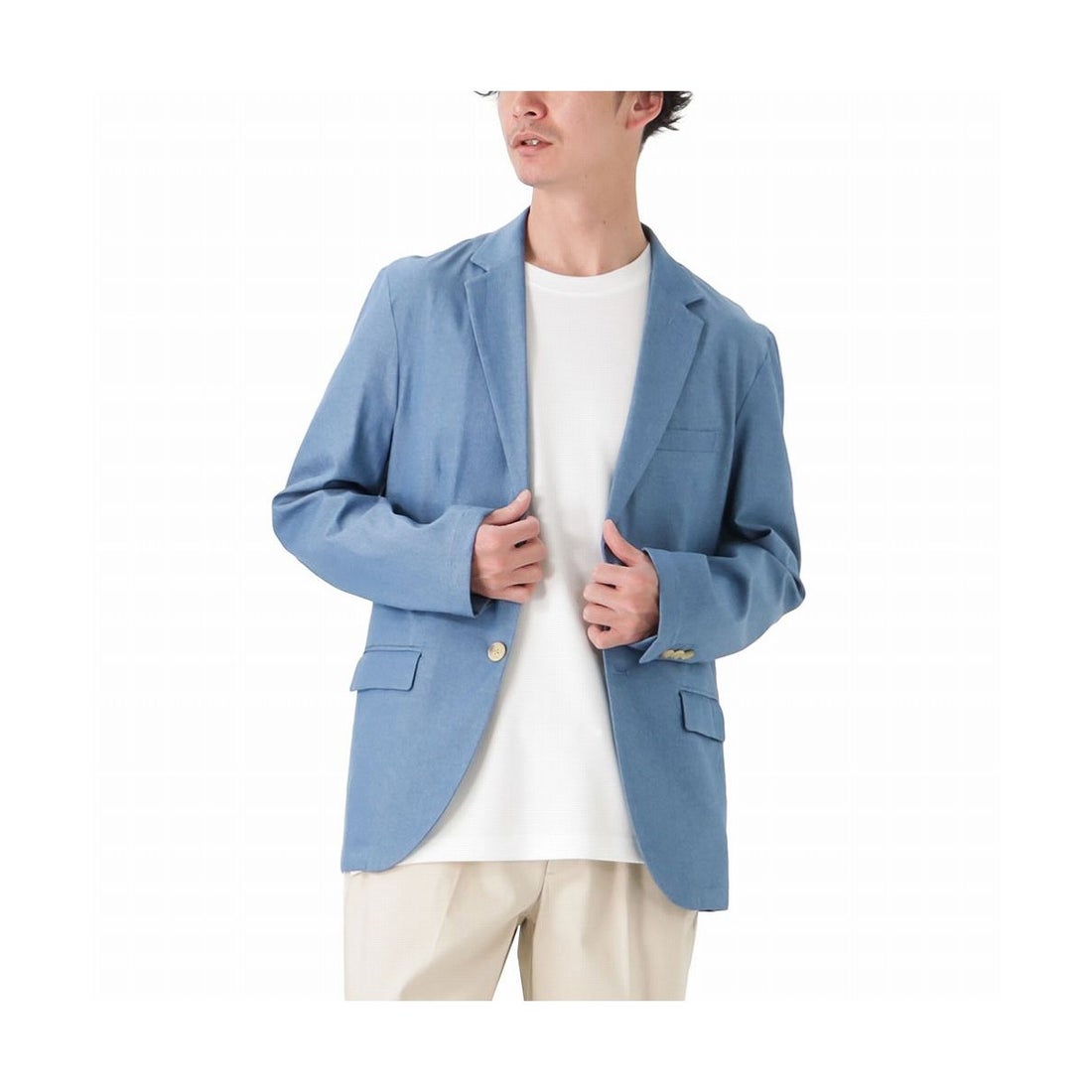 マックハウス Mac-House NAVY ネイビー Rich the DENIM デニムライク 