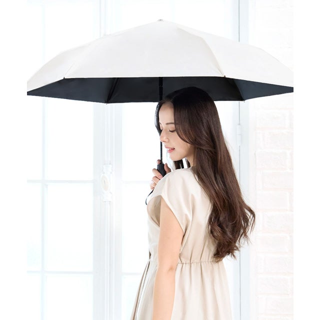 自動開閉 折りたたみ傘 55cm 日傘 UVカット 晴雨兼用 （アイボリー）