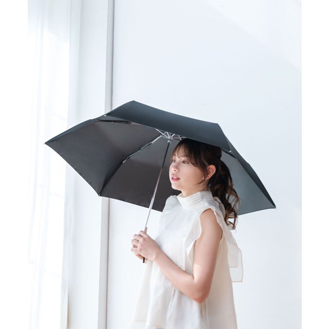 折りたたみ傘 晴雨兼用 UVカット 完全遮光 軽量 コンパクト 55cm 男女兼用 （ブラック）