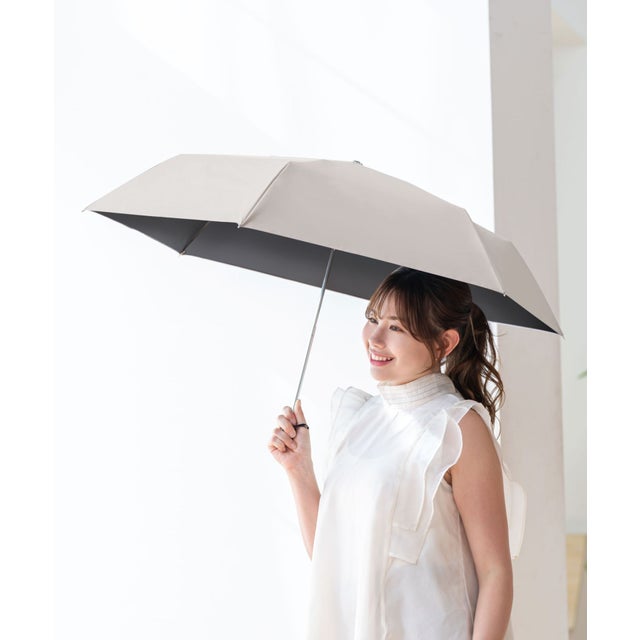 折りたたみ傘 晴雨兼用 UVカット 完全遮光 軽量 コンパクト 55cm 男女兼用 （ライトグレー）
