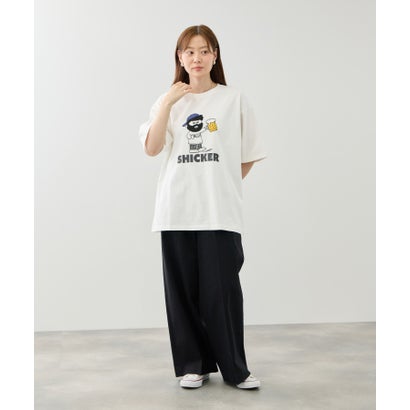OZZY サガラ刺繍 クルーネック 半袖Tシャツ （ホワイト×ビール）｜詳細画像