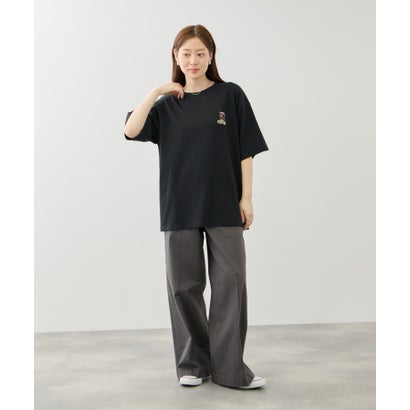 OZZY ワンポイント サガラ刺繍 クルーネック 半袖Tシャツ （ホワイト）｜詳細画像