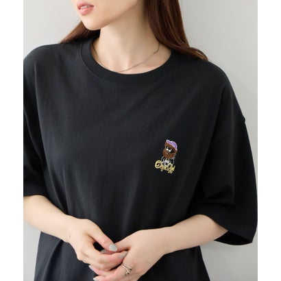 OZZY ワンポイント サガラ刺繍 クルーネック 半袖Tシャツ （ブラック）｜詳細画像