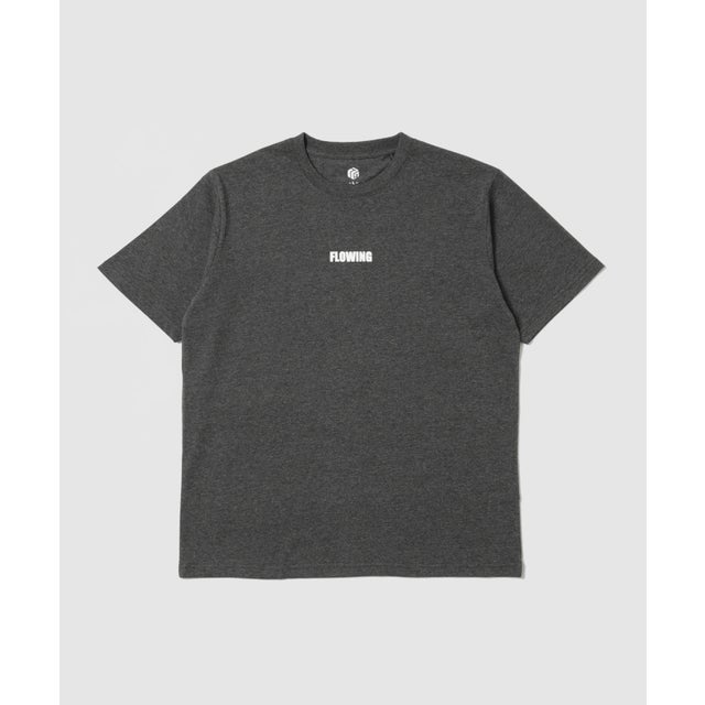 TC天竺 ストリート バックロゴ 半袖Tシャツ （グレー×FLOWING）