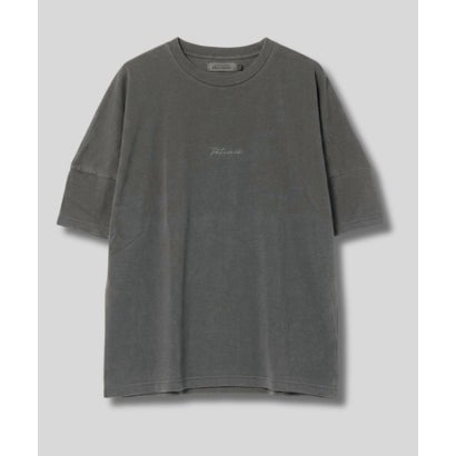 ピグメント加工バックプリントショートTシャツ （ブラック）｜詳細画像