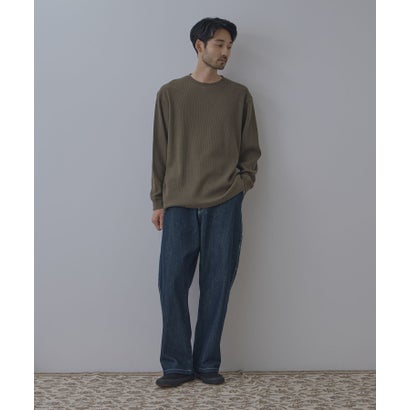 BCIコットン リラックスフィット ワッフル長袖Tシャツ （ホワイト）｜詳細画像