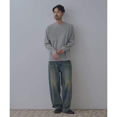 BCIコットン リラックスフィット ワッフル長袖Tシャツ （ネイビー）｜詳細画像