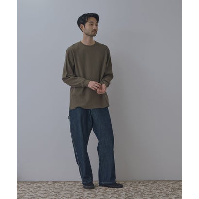 BCIコットン リラックスフィット ワッフル長袖Tシャツ （ネイビー）｜詳細画像