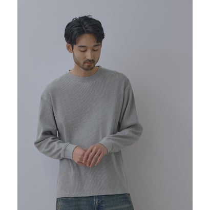 BCIコットン リラックスフィット ワッフル長袖Tシャツ （ネイビー）｜詳細画像