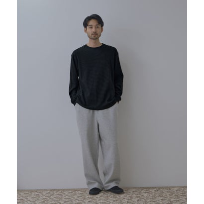 BCIコットン リラックスフィット ワッフル長袖Tシャツ （ブラック）｜詳細画像