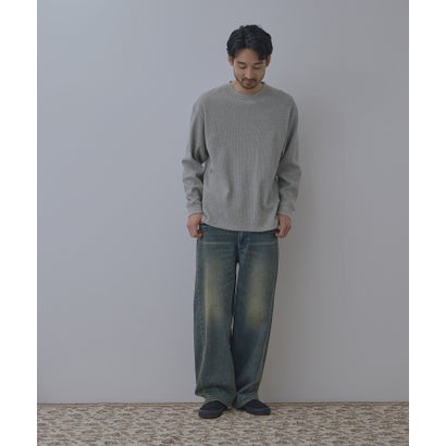 BCIコットン リラックスフィット ワッフル長袖Tシャツ （グレー）｜詳細画像