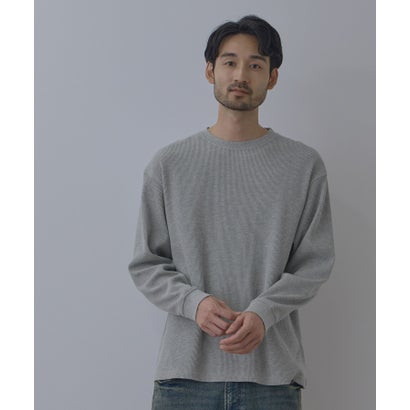 BCIコットン リラックスフィット ワッフル長袖Tシャツ （グレー）｜詳細画像