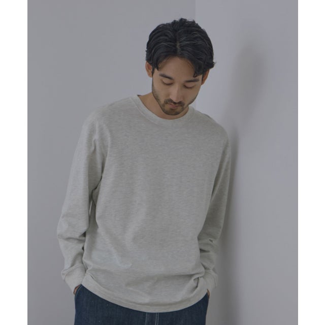 BCIコットン リラックスフィット長袖Tシャツ （杢ホワイト）