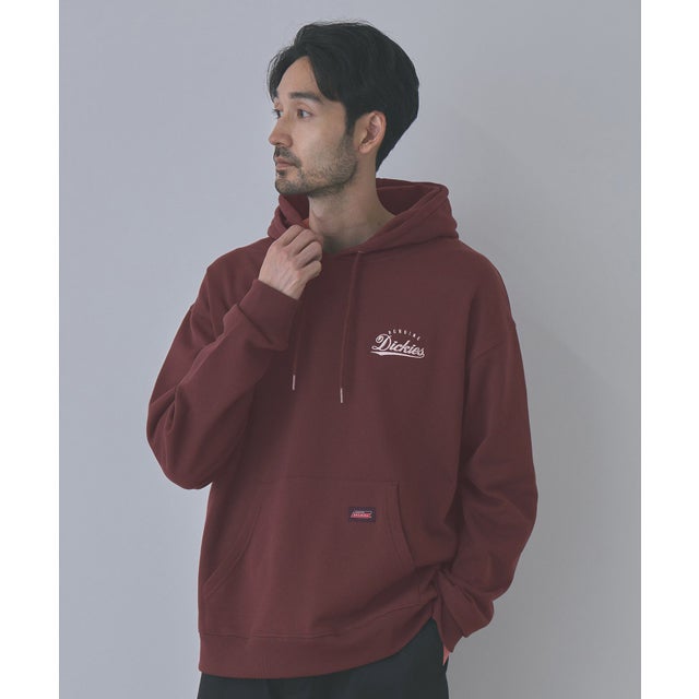 バック刺しゅう 裏起毛パーカー （ブラウン）