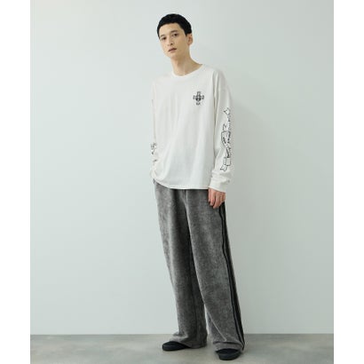 クロスモチーフプリント長袖Tシャツ （ホワイト）｜詳細画像